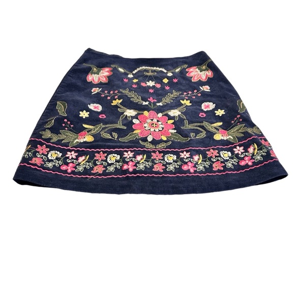 Harper Heritage Embroidered Mini Skirt Womens Size S Cotton Navy - Picture 4 of 10